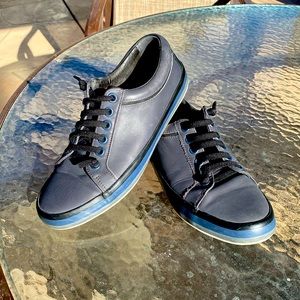 Men’s 42 Camper gray/blue leather tie up shoes
